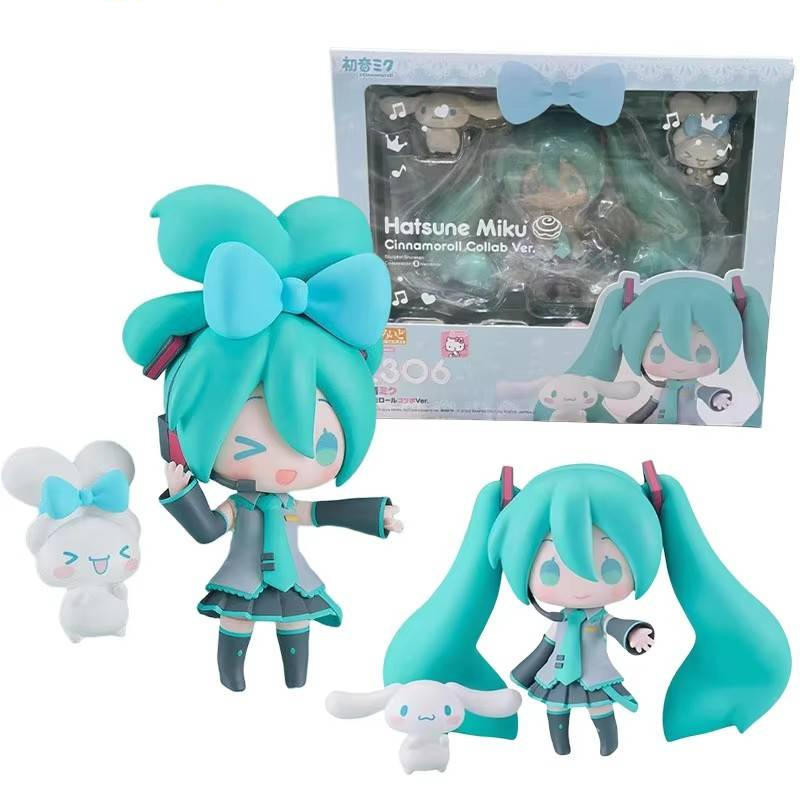 Hatsune Miku nendoroid articulado Cinnamoroll สะสมอะนิเมะอุปกรณ์ต่อพ่วง Mini Action Figure ตุ๊กตาของเล่นเด็กของขวัญ