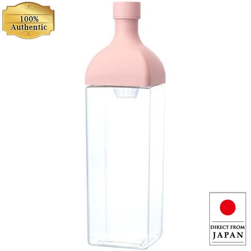 HARIO Kirk ขวด 1200ml เรซิ่นสีชมพูควันเหยือกแนวตั้งและแนวนอนพร้อมที่กรองชา Made in Japan KAB-120-SPR