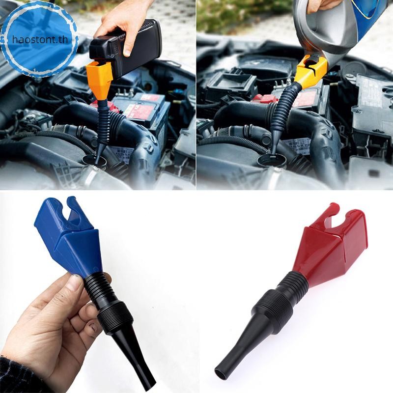 Hastont 1 ชิ้นรถเติมน้ํามันช่องทางเบนซินพับเครื่องยนต์น้ํามันช่องทางพลาสติกรถรถจักรยานยนต์เติมน้ํามันเครื่องมืออุปกรณ์รถยนต์ TH