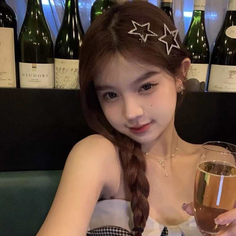 แฟชั่น Bling Zircon Silver Star Hairpin Bangs คลิปเจ้าหญิง Headwear เครื่องประดับผม ราคา ถูกที่สุด ดีลบีเคเค แกลเลอรีภาพที่ 2