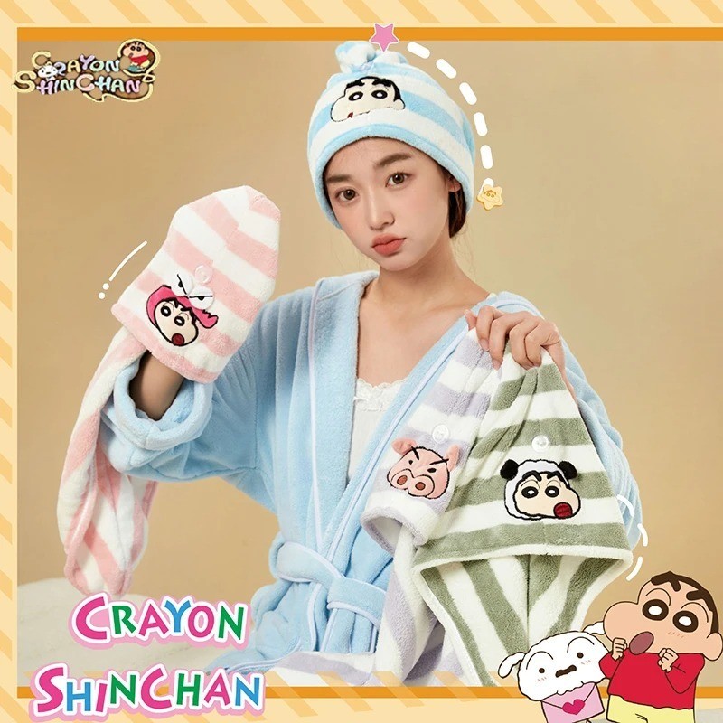 อะนิเมะเครยอนชินจังผ้าขนหนูสาวการ์ตูน1ชิ้นหนาดูดซับผ้าขนหนูอาบน้ําผ้าขนหนูใบหน้านุ่มสําหรับบ้าน