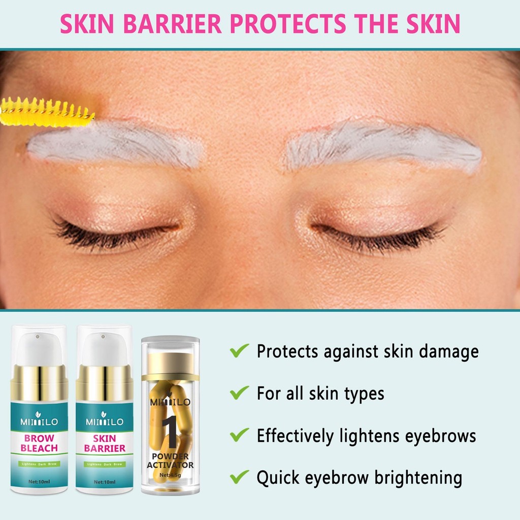 Brow Bleach Eyebrow Color Lightening Kit ที่มีประสิทธิภาพ Quick Lightener สําหรับขายคุณภาพผลที่บ้านแ
