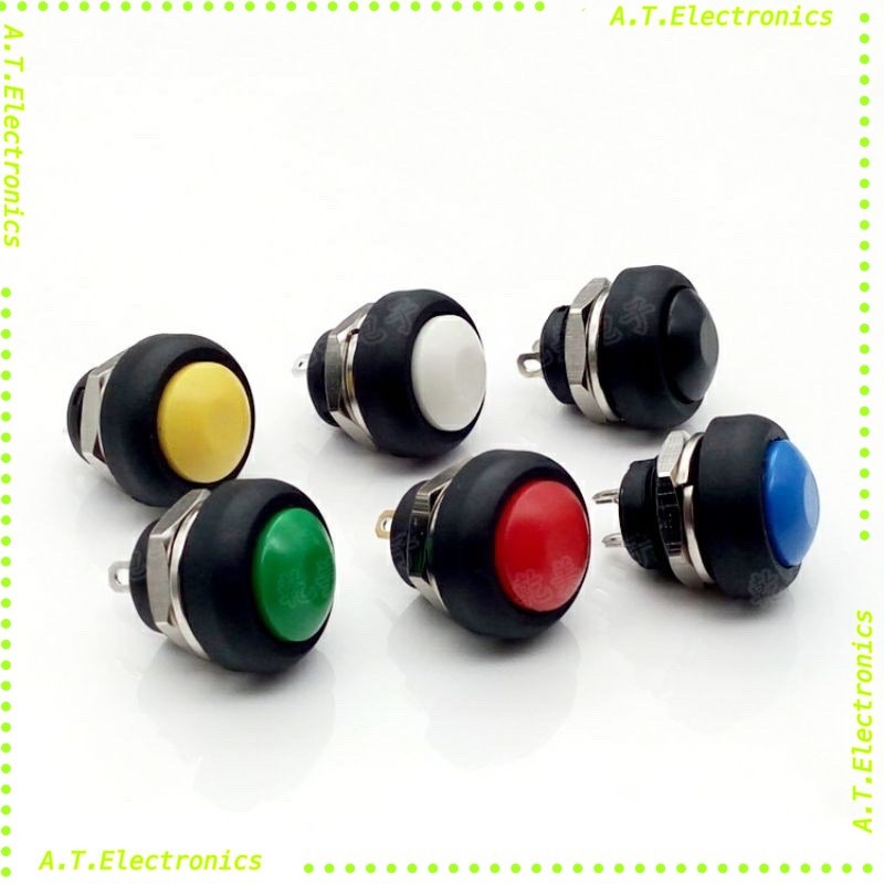 พร้อมส่ง! สวิตช์ปุ่มกดขนาดเล็กสวิตช์ปุ่มกดกันน้ำแบบกลม PBS-33B