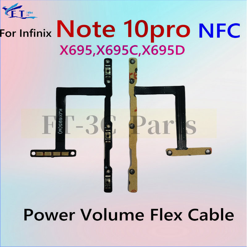 สําหรับ Infinix Note 10 pro X695 X695C X695D เปิดปิดปุ่มปรับระดับเสียง Flex Cable อะไหล่