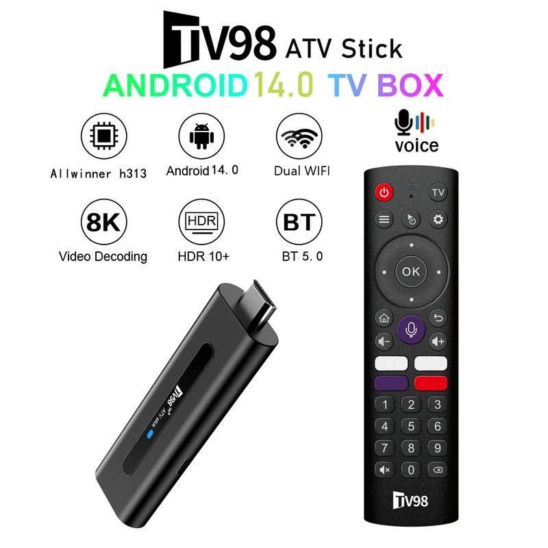Tv98รถ ATV ติดสมาร์ททีวีติด Android 14 h313 4กรัม5กรัม WIFI สนับสนุน8พัน4พัน Media Player bt5.0 2กิก