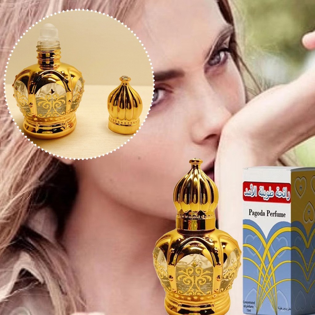 สินค้ามีคุณภาพ 15Ml.ขวดน้ำมันหอมระเหยแบบแก้ว พร้อมลูกกลิ้ง รูปมงกุฎ สีทอง มีรสนิยม