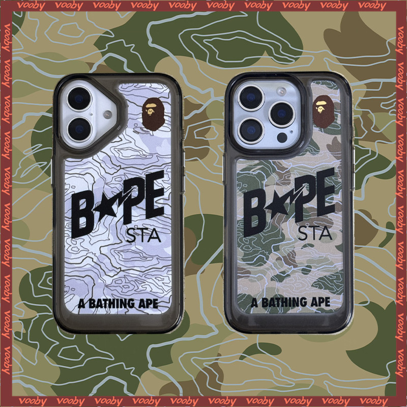 A BATHING APE BAPE ลายพรางป้ายเคสโทรศัพท์อวกาศเหมาะสําหรับIPhone16 16Pro 16ProMax 16Plus 15 15Pro 15ProMax 14ProMax 14 14Pro 13 13Pro 13ProMax 12 12PM 11P 11PM X XR 8 7P