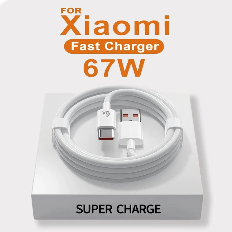สําหรับ Xiaomi 6A สาย usb C fast charging Power Adapter Mi 12 11 6A ประเภท C สาย Redmi หมายเหตุ 9 10 11 สายชาร์จ