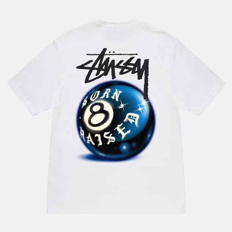 เสื้อยืดแขนสั้น พิมพ์ลาย STU & BORN X RAISED 8 BALL tee