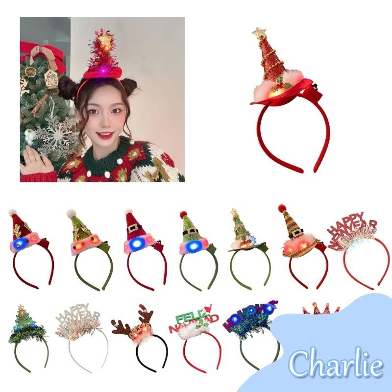 Char LED Luminous Christmas Headband สําหรับทุกวัยปีใหม่ Party Hairband งานรื่นเริงฉลองพรรค Props วันหยุดผม De