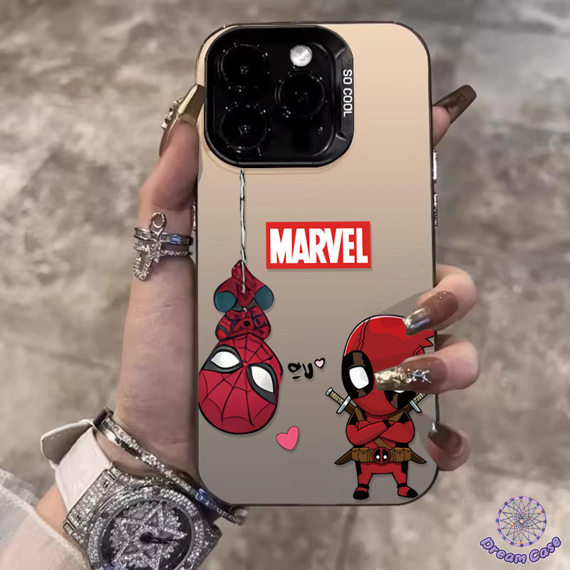 แนวโน้มเย็นการ์ตูนสไปเดอร์แมนฉาบนุ่ม เคส IPhone XR 11 16 15 13 14 12 Pro Max 7Plus X XS Max 15 16 8 7 14 Plus SE 2020