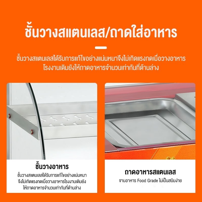 BUGUWU ตู้โชว์อุ่นอาหาร ตู้อุ่นร้อน ตู้โชว์พาย ตู้อุ่น  ตู้ร้อนโชว์อาหารเชิงพาณิชย์ ตู้ฉนว ชั้นเดียว - รูปที่ 2