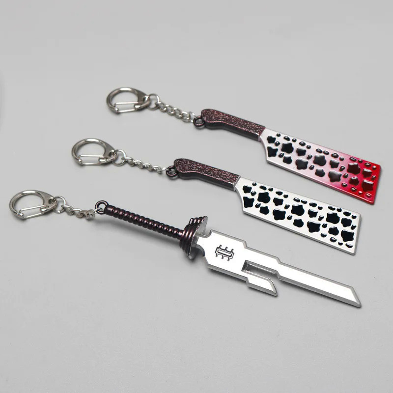 Anime Jujutsu Kaisen Keychain Nanami Kento Fushiguro Toji Weapon Model Pendant Keyring Cosplay Props