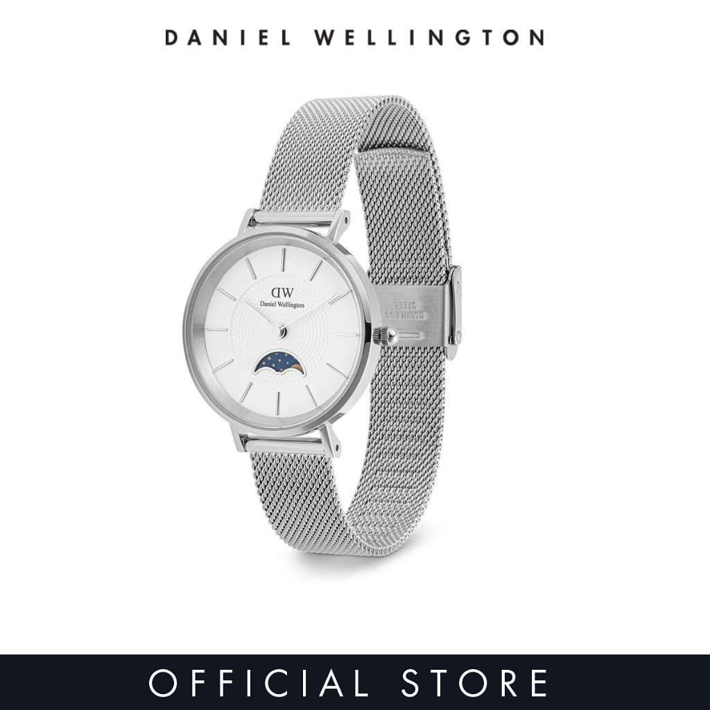Daniel Wellington นาฬิกาข้อมือ Petite Lune 32mm Sterling Silver White - Moonphase Dial