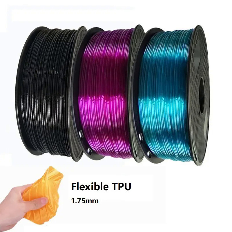 High Speed 3D Printer Filament Flexible TPU 1.75mm 1kg 250g Rainbow Filament Glow in The Dark Traspa