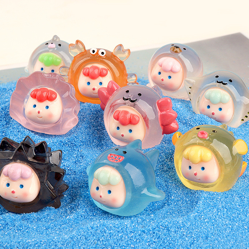 Luminous Ocean Animal Series น่ารัก 3D Handmade DIY ตกแต่งบ้านเดสก์ท็อปเครื่องประดับ