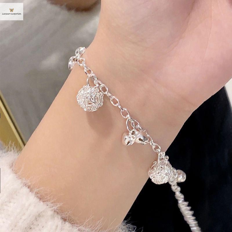 Cod ใหม่สร้อยข้อมือชุบเงินแฟชั่น Bell Ch ลูกปัดจี้สร้อยข้อมือสําหรับผู้หญิงสาวเครื่องประดับของขวัญใหม่