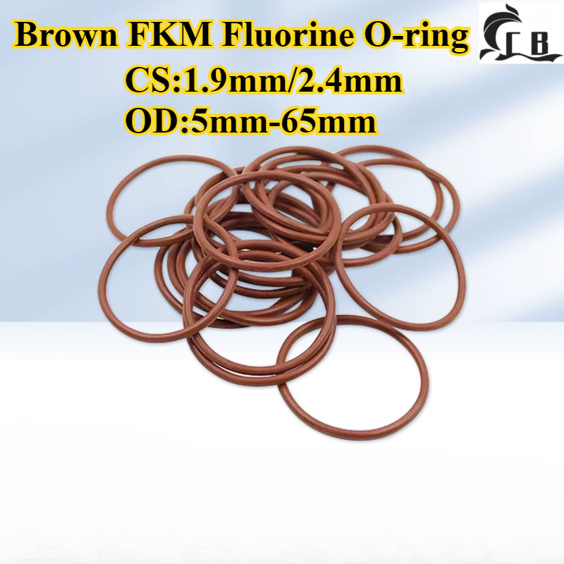 [CB-OXQ] โอริง FKMฟลูออรีนสีน้ําตาล (CS1.9 มม./2.4 มม. * OD5 มม.-65 มม.) แหวนปิดผนึกทนอุณหภูมิสูง ทน