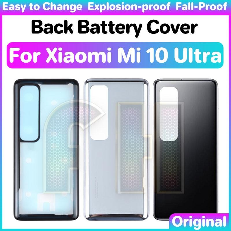 ฝาหลังแบตเตอรี่กระจกสําหรับ xiaomi mi 10 ultra ด้านหลังกระจกประตูด้านหลังกรณีเลนส์กล้องกระจก