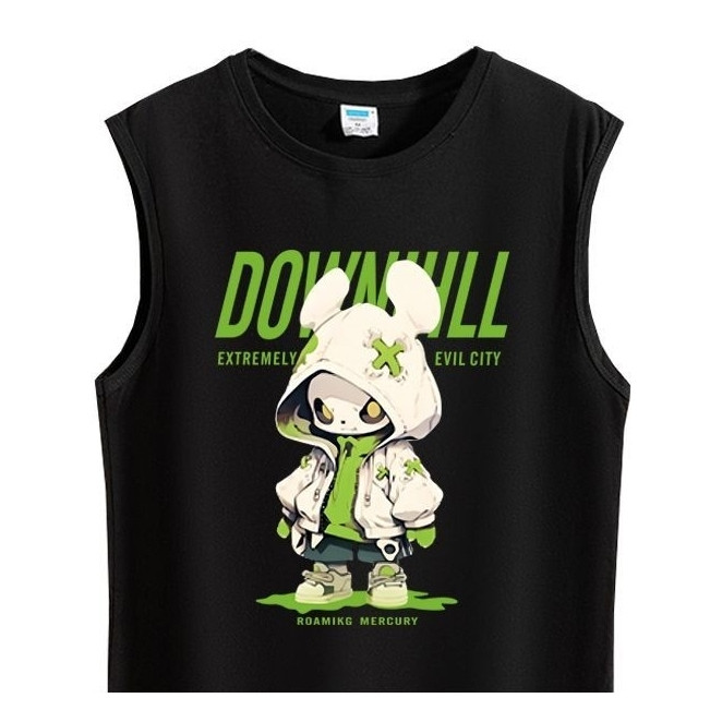 NEW เสื้อแขนกุดผู้ชาย สกรีนเท่ๆ ขาวดำ OP-1083