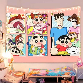 จัดส่งจากไทย] ผ้าพื้นหลัง Agirl Crayon Shin-chan ผ้าแขวนการ์ตูนอนิเมะสองมิติ น่ารัก ตกแต่งห้องนอนวันเกิด