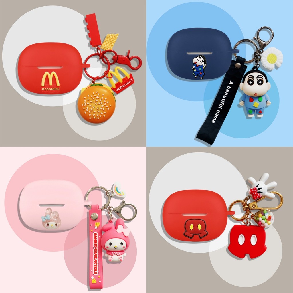 for Shokz OpenDots One E310 Case Silicone Soft Case Cute SpongeBob SquarePants Keychain Cartoon Burg