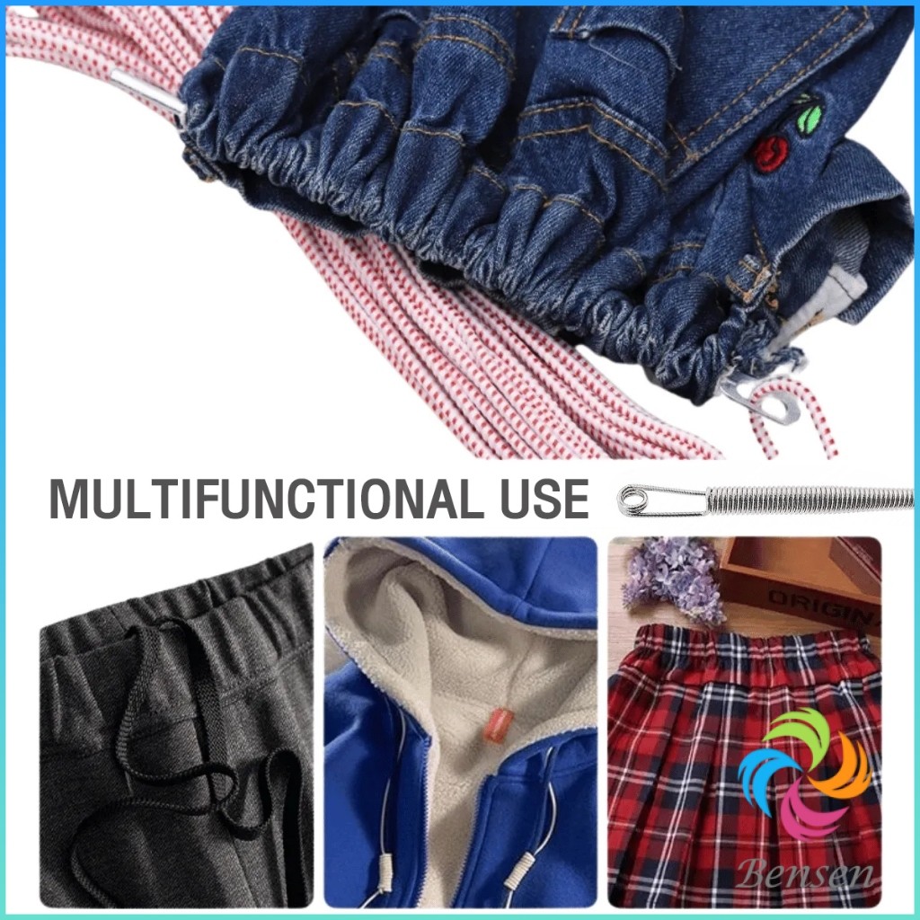 Bensen สปริงเข็มร้อยยางยืด เข็มร้อย  คลิปตะขอกลึงเชือก ดึงยางขอบกางเกง Rope Threading Tool - รูปที่ 2