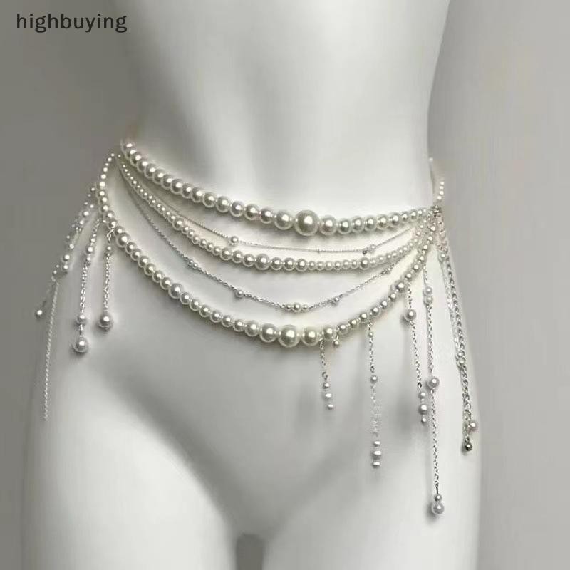 [ซื้อสูง] แฟชั่นหลายชั้นดอกไม้ sel เอว Retro Pearl เอวโซ่สําหรับผู้หญิงสาว Body Chain เสื้อผ้าอุปกรณ์เสริมของขวัญสต็อกใหม่