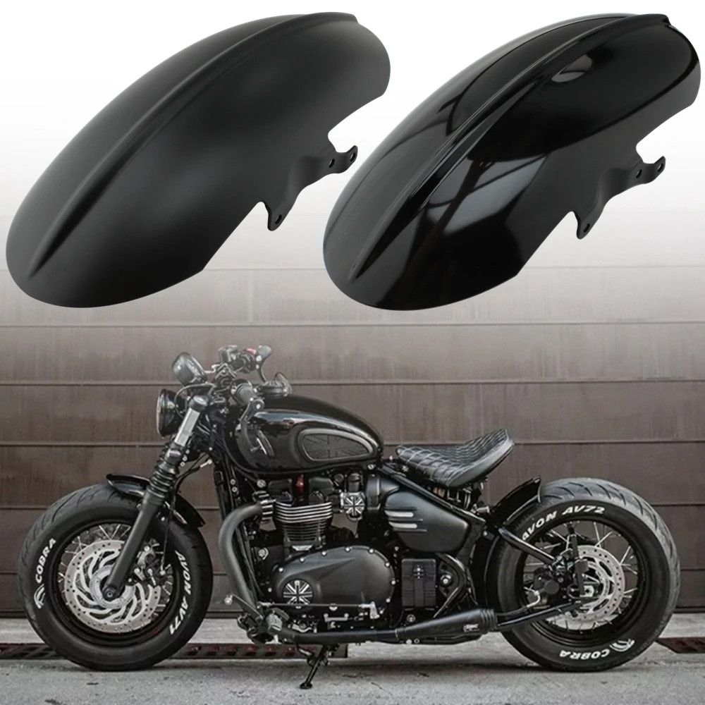 สําหรับ Triumph Bobber Bonneville Speedmaster 1200 18- Cafe Racer รถจักรยานยนต์สั้นบังโคลนหน้า Mudguard Fairing Chopper