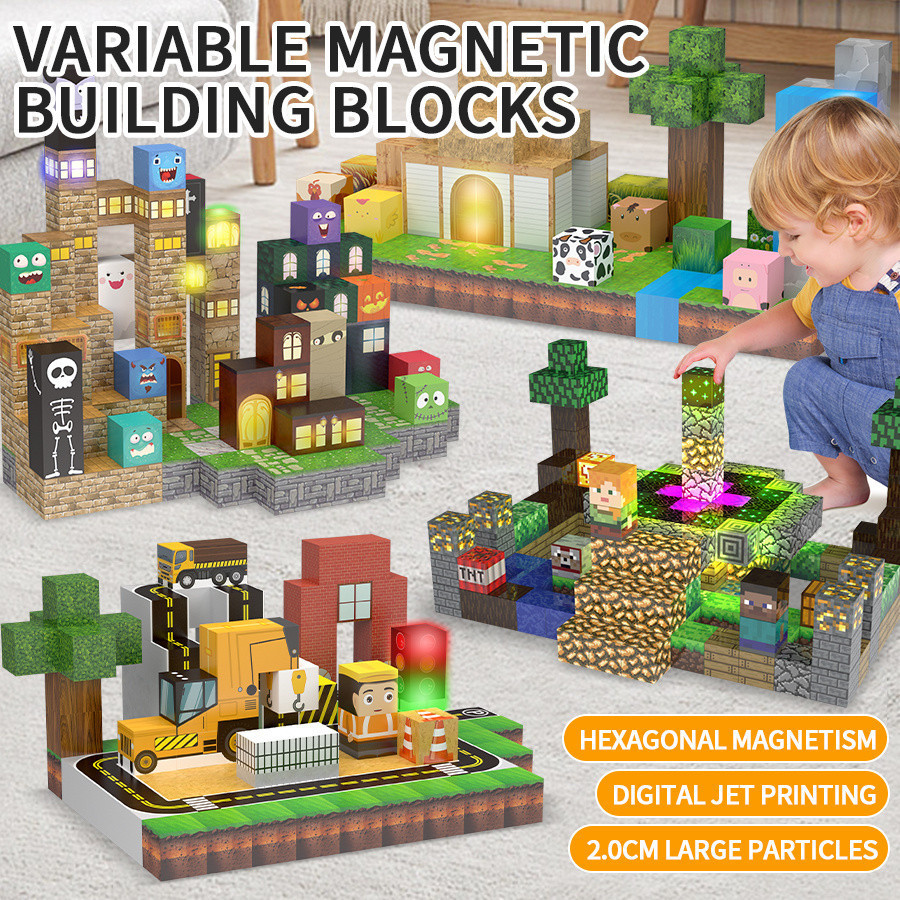 2 เซนติเมตร   บล็อกแม่เหล็ก Minecraft ใหม่ขายดี ลูกบาศก์แม่เหล็ก 3D MC ขนาดใหญ่