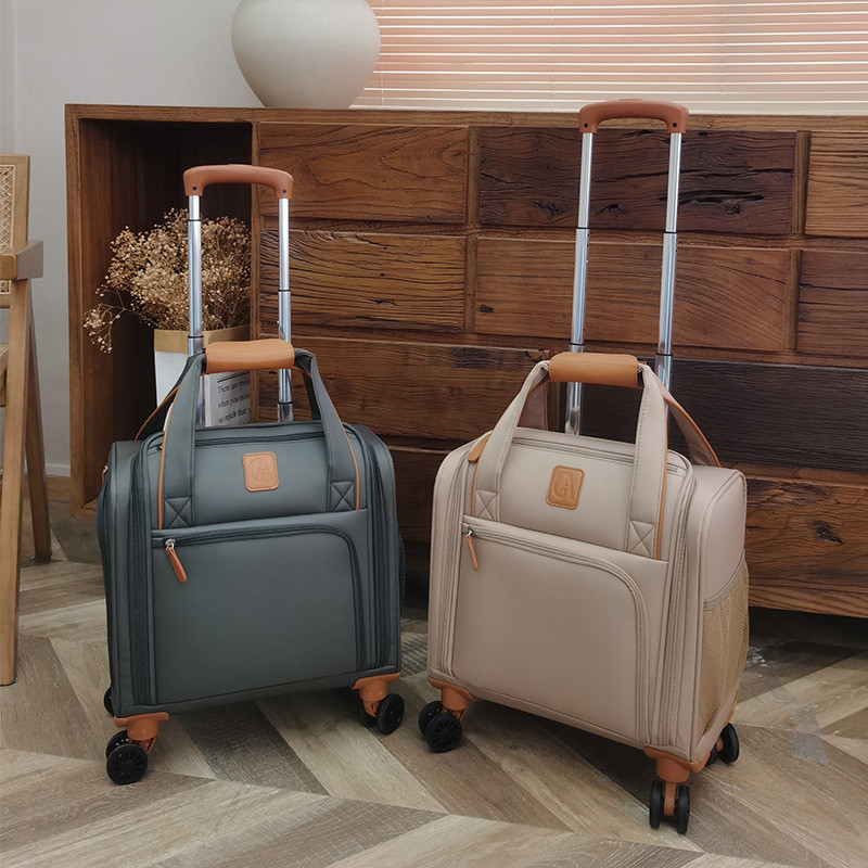 A.T.A Cabin Carry-On Spinner Suitcase, Ultra-Lightweight Water-Resistant Oxford Fabric Small Luggage
