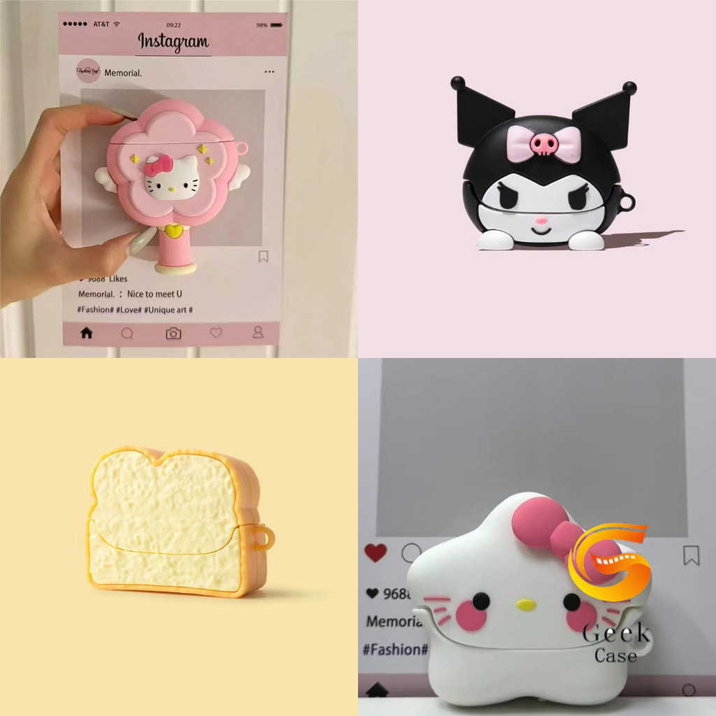 Geek For SoundCore K20i Case เคส เคสหูฟังบุคลิกภาพ, ตาราง, Culomi, Toast, Bow Stars