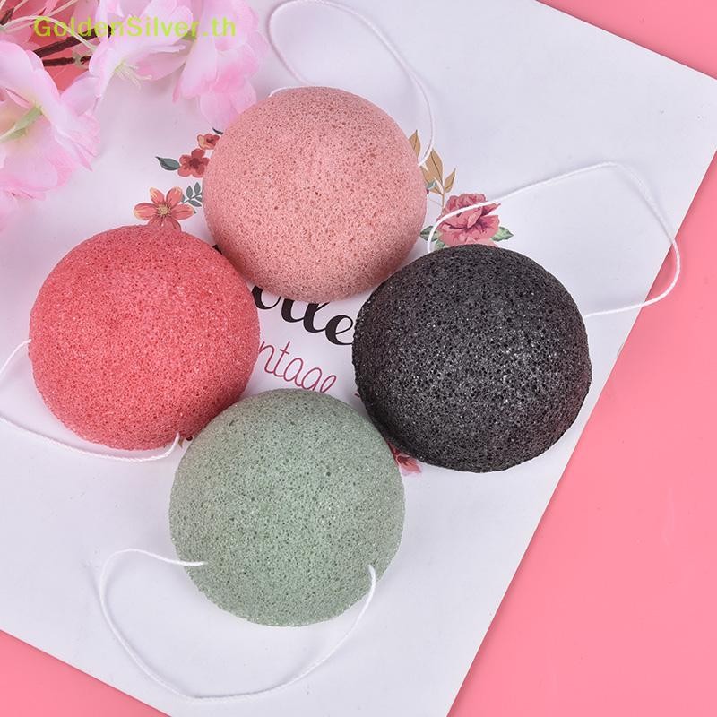 Goldensilver Konjac Sponge Natural Konjac Puff Face Wash ฟองน้ําทําความสะอาดแต่งหน้า Konjac Sponge TH