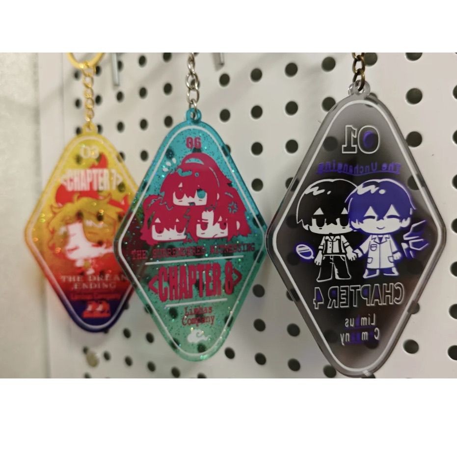 บริษัท ลิมบัส อะนิเมะพวงกุญแจผู้หญิงอะคริลิพวงกุญแจผู้ชายตลกแหวนกุญแจจี้เครื่องประดับอุปกรณ์เสริมเพื่อนของขวัญ