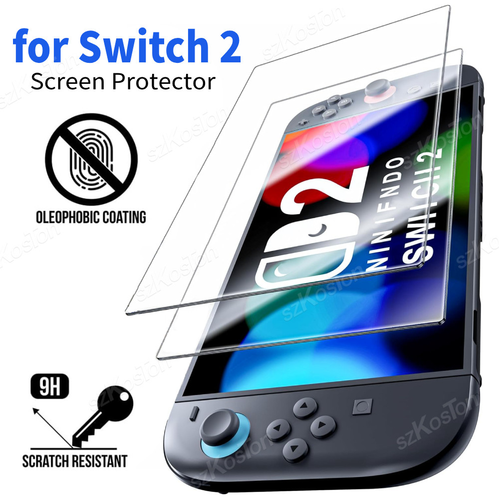 ตัวป้องกันหน้าจอ 1/2 ชิ้นเข้ากันได้กับ Nintendo Switch 2 [กระจกนิรภัย] [แก้วญี่ปุ่นที่มีความแข็ง 9H] อุปกรณ์เสริมเครื่องเล่นเกมป้องกันรอยขีดข่วน for Nintendo Switch2