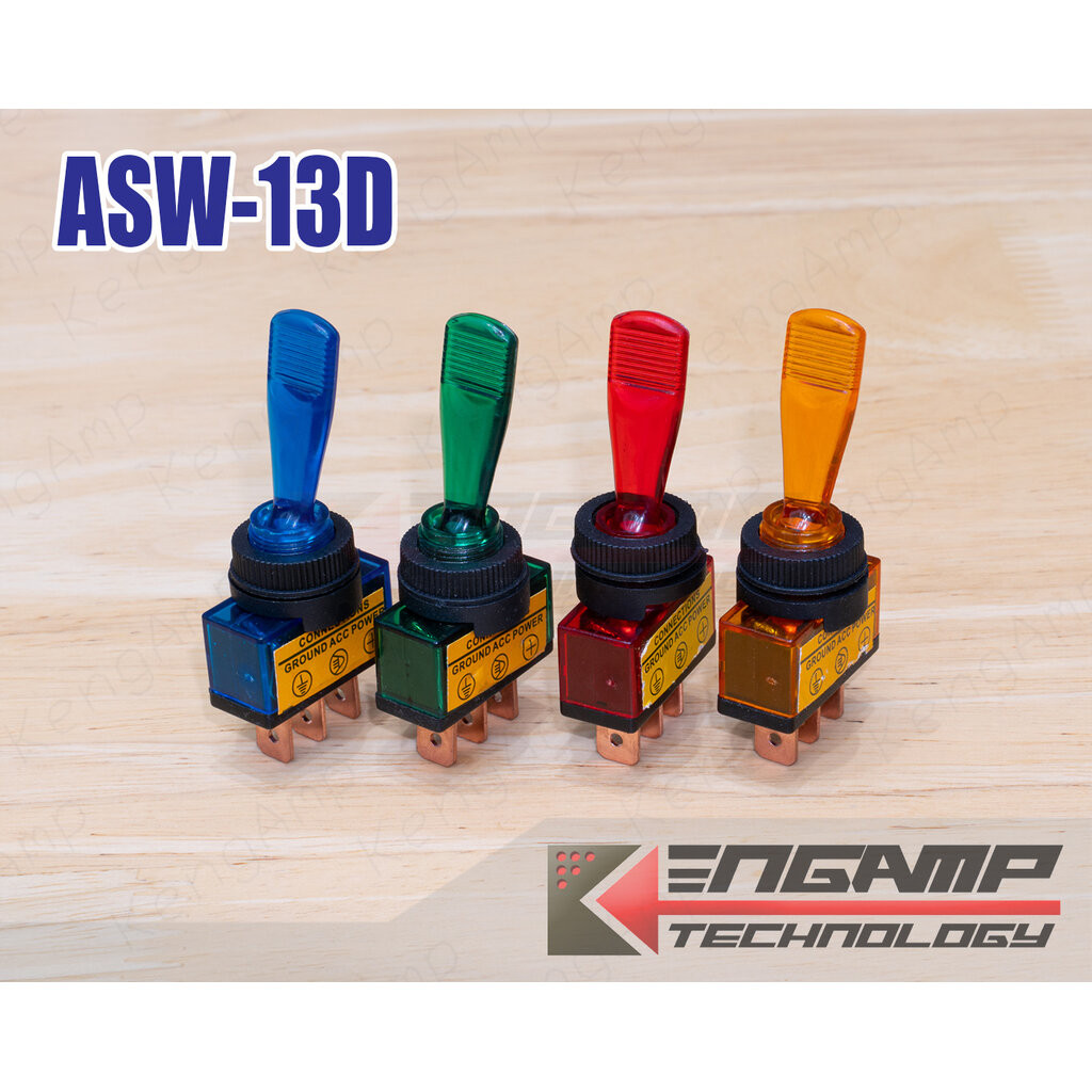 ASW-13D สวิตซ์โยกก้านยาวมีไฟ 12V/20A