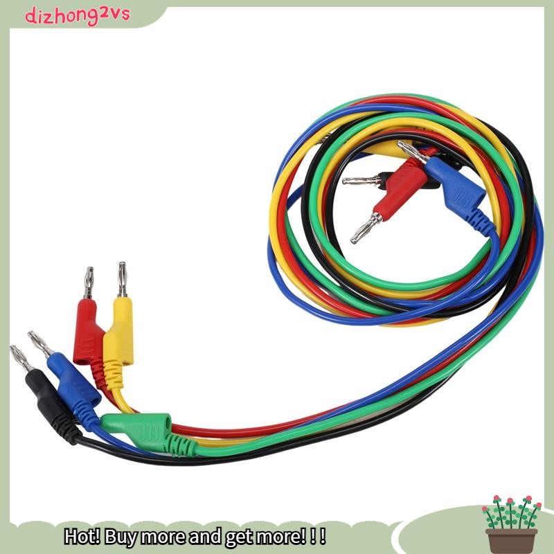 [dizhong2vs]5PCS Stackable Banana Plug Test Leads Soft Electric Test Cable Wire 3.3Ft/1M สําหรับมัลต
