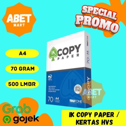 A4 HVS Paper 70gr - IK Photocoopy Paper กระดาษภาพถ่าย Ream 70 Gr Gram Print