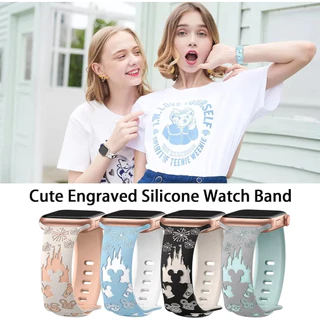 พิมพ์ซิลิโคนสายยางนุ่ม for IWatch Apple Watch Ultra/SE 3 2 49 มม.Series 11 10 9 8 7 6 5 4 46 45 44 42 41 40 38 มม.