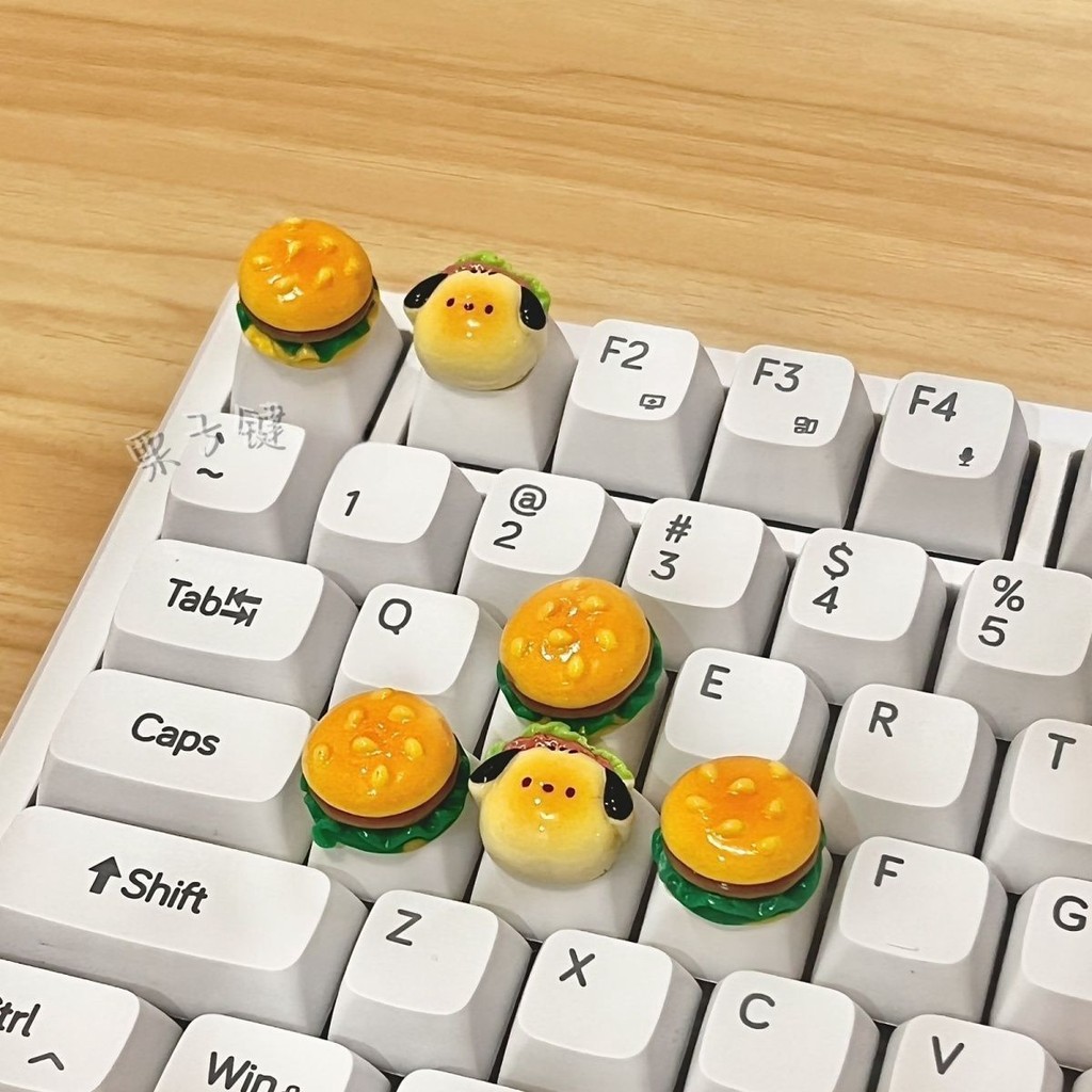 美甲敲键盘辅助器打字打游戏神器个性凸起键可爱汉堡狗键帽diy贴Nail art keyboard typing assistant, typing and gaming tool20250418