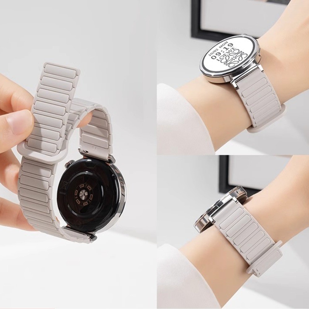 18 20 22 มม.ซิลิโคนแม่เหล็กสําหรับ Huawei นาฬิกา GT 5 pro/4/3 46 มม.42 41 มม.สําหรับผู้ชายผู้หญิงสร้อยข้อมือสําหรับ Amazfit Bip6/5pro/GTR/GTS 4 3/Active2 สายคล้อง