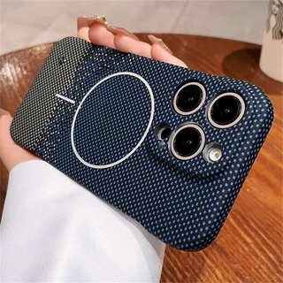 หรูหราเคฟล่าร์คาร์บอนไฟเบอร์รูปแบบ Frameless เคสโทรศัพท์สําหรับ IPhone 11 12 13 14 15 16 Pro Max Plus Ultra Thin Pc ปลอก