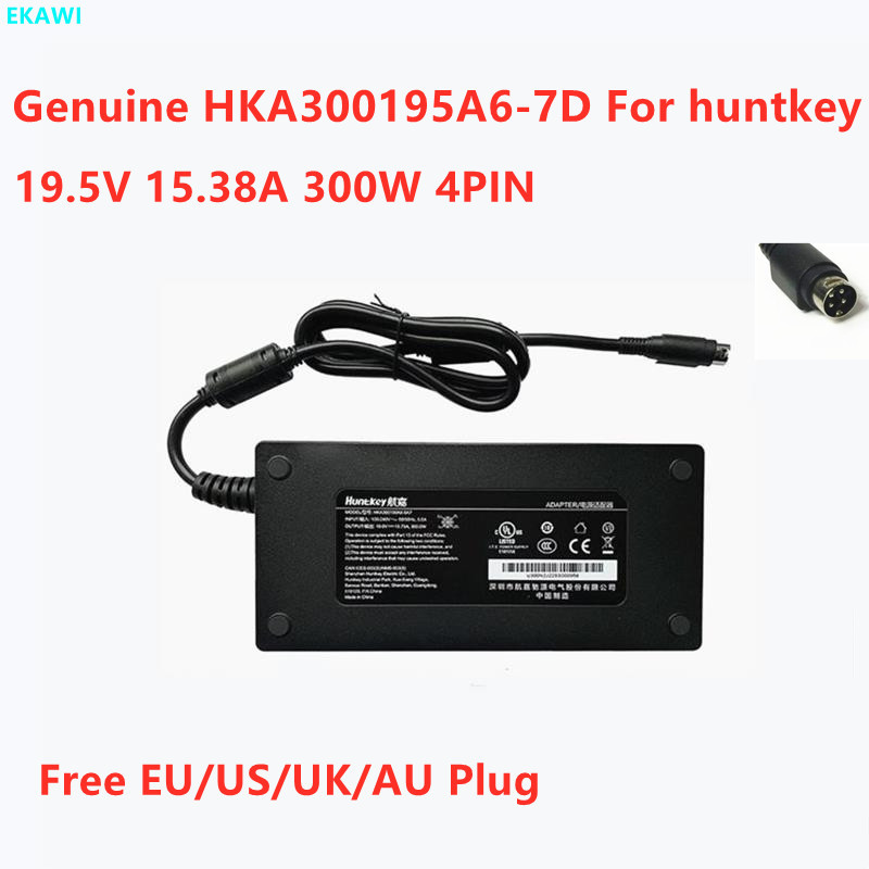 Huntkey HKA ของแท้300195A6-7D 19.5V 15.38A 299.-1W 300W 4PIN AC Adapter สําหรับเครื่องชาร์จแหล่งจ่าย