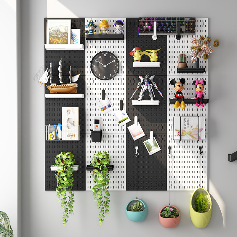 DIY pegboard กระดานเจาะรู ติด ห้อย แขวน ตกแต่งห้อง เพิ่มฟังก์ชันเก็บของ ไม่ต้องเจาะผนัง