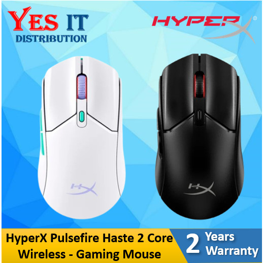 HyperX Pulsefire Haste 2 Core Wireless - เมาส์สําหรับเล่นเกม (สีดํา / สีขาว) (8R2E6AA / 8R2E7AA)