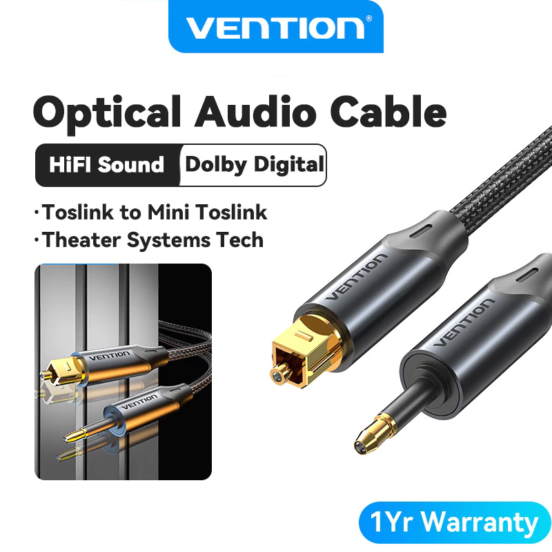 Vention Toslink to Mini Toslink สายเคเบิลเสียงออปติคัล 3.5mm Male to Male for PS3/4 Projector Laptop Speaker