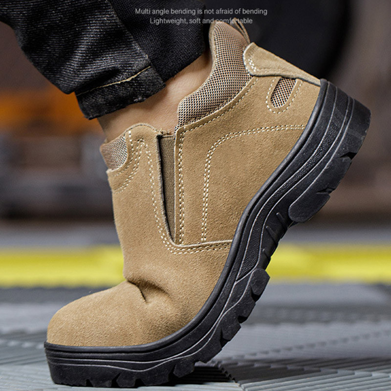 🔨รองเท้าเซฟตี้แบบสวมหนังกลับสำหรับผู้ชาย มีประสิทธิภาพป้องกันประกายไฟได้ดี หัวเหล็ก รองเท้าทำงานระบายอากาศได้ดี - รูปที่ 3