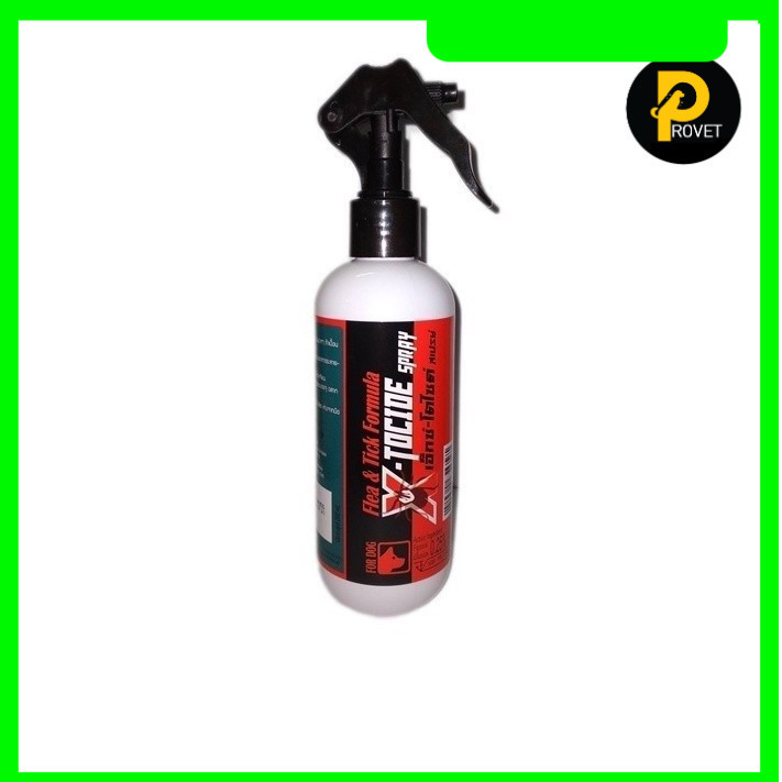 PROVET X-TOCIDE SPRAY ฟีโพรนิล (Fipronil) 0.25% สเปรย์กำจัดเห็บหมัด สุนัข แมว กลิ่นไม่เหม็น อย วอส. 95/2564