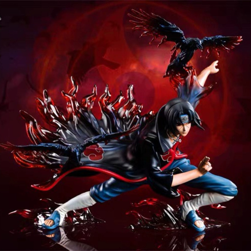 NARUTO Uchiha Itachi Crow Akatsuki Action Figure อะนิเมะ Hokage รูป COD สต็อกคอสเพลย์ Action Figure ตุ๊กตาของเล่นสําหรับของขวัญเด็กคอลเลกชันเครื่องประดับรถMLML