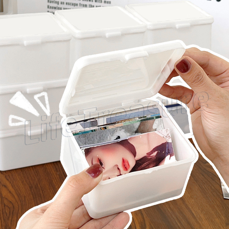 Flip Cover Square Storage Box - ป้องกันฝุ่น กันความชื้น - Desktop Tidy Supplies - กล่องสะสมการ์ด - สินค้าขนาดเล็กคอนเทนเนอร์ - กล่องจัดเก็บเครื่องประดับเครื่องสําอาง